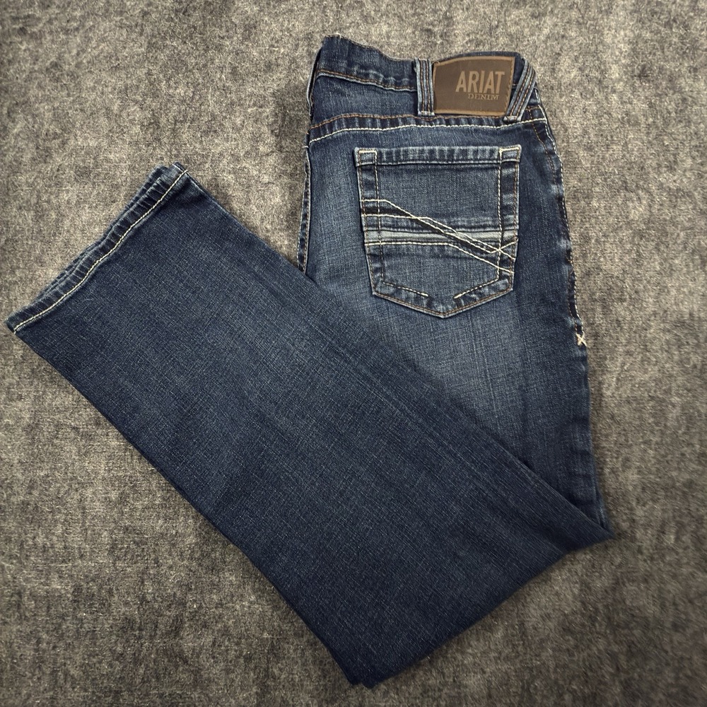 Ariat Jeans Mens 36x32 Blue M4 Preston Silverton Relaxed Bootcut Stretch Western